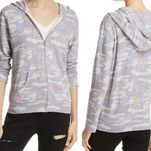 MONROW Purple Camo Zip Up Hoodie Jacket Medium